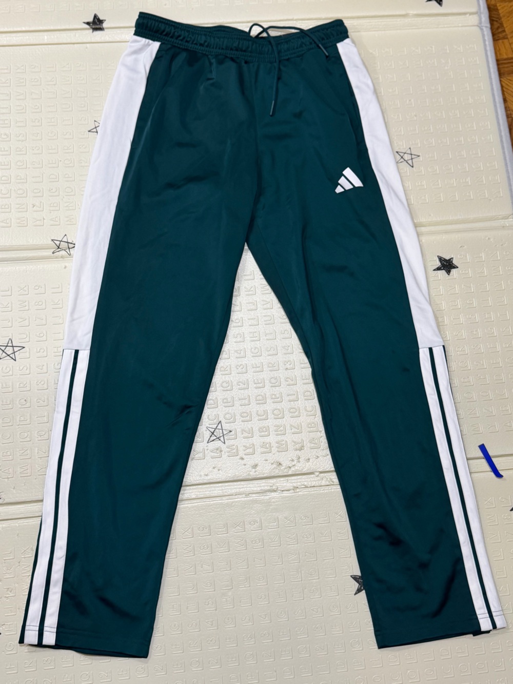 unisex adidas Dark Green Joggers with White Side Panels